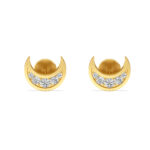 Crescent Moon Diamond Earrings