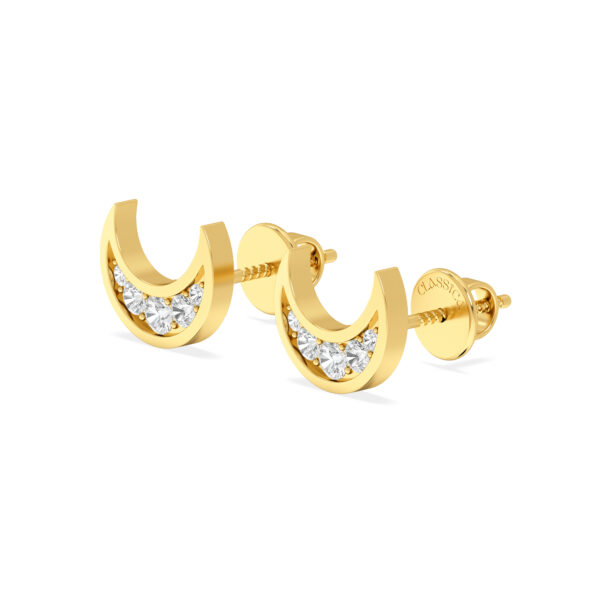 Crescent Moon Diamond Earrings