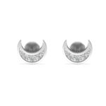 Crescent Moon Diamond Earrings