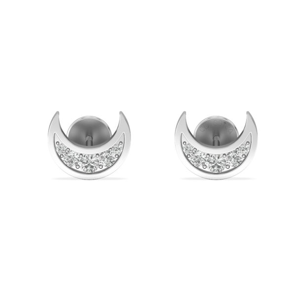 Crescent Moon Diamond Earrings