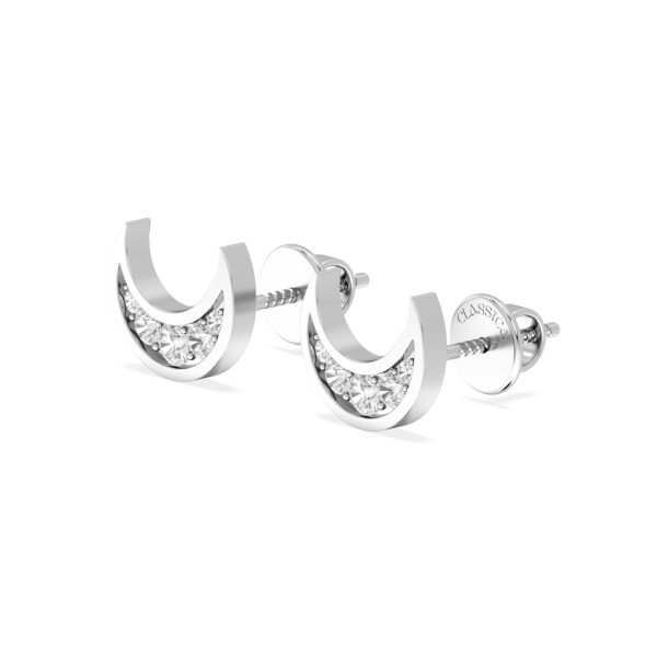 Crescent Moon Diamond Earrings