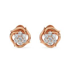 Whirl Petal Diamond Studs Earrings