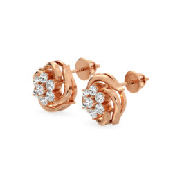 Whirl Petal Diamond Studs Earrings