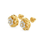 Whirl Petal Diamond Studs Earrings