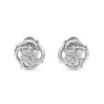 Whirl Petal Diamond Studs Earrings