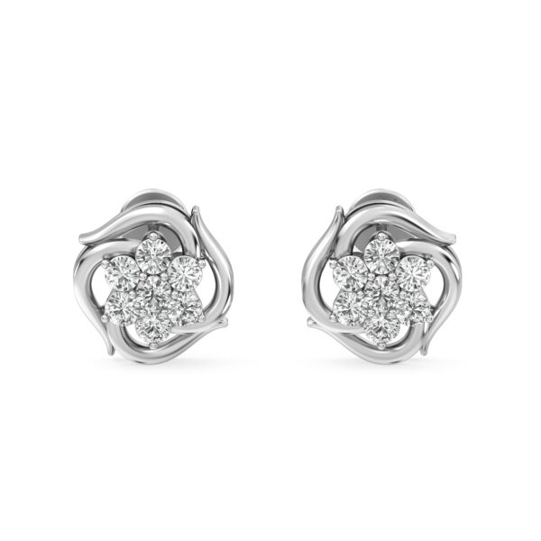 Whirl Petal Diamond Studs Earrings