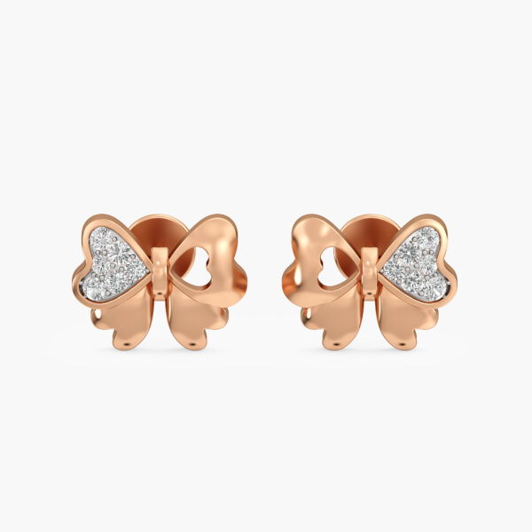 Blush Ribbon Heart Earrings