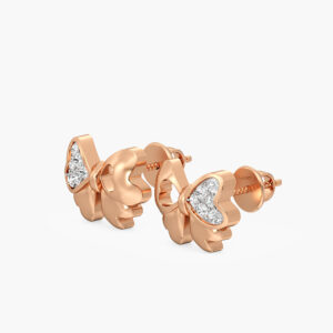 Blush Ribbon Heart Earrings
