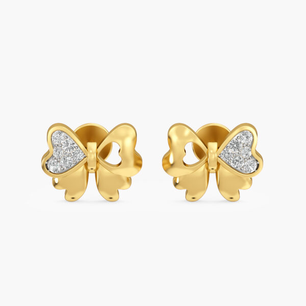 Blush Ribbon Heart Earrings