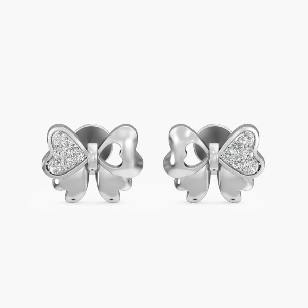 Blush Ribbon Heart Earrings