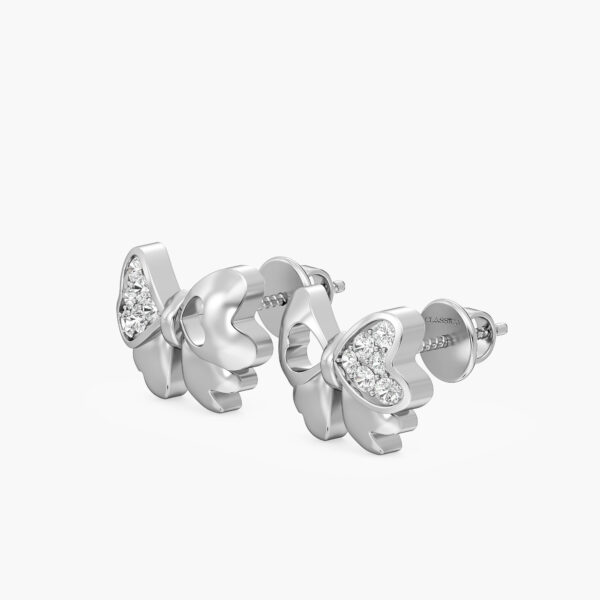 Blush Ribbon Heart Earrings