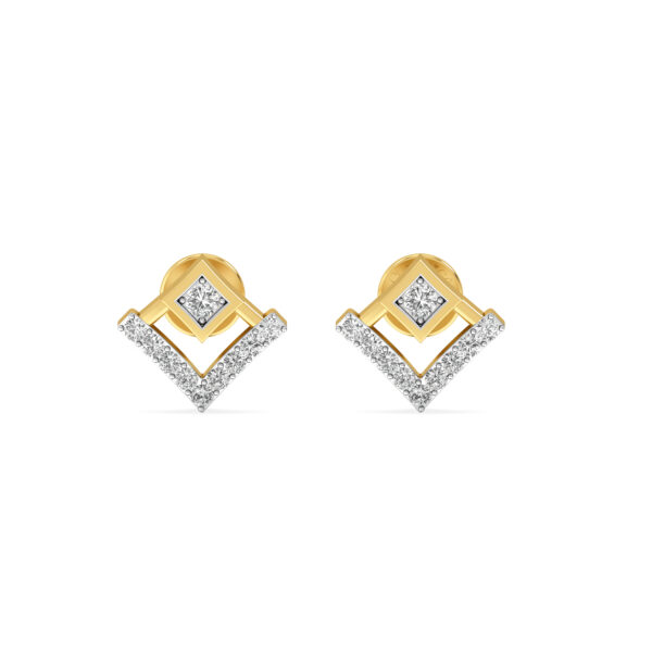 V-Shape Diamond Studs Earrings