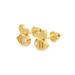 These Rose Gold Bee-Shaped Diamond Stud Earrings