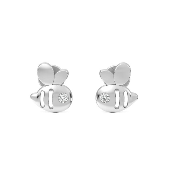 These Rose Gold Bee-Shaped Diamond Stud Earrings