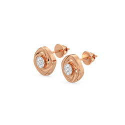 Serene Spiral Solitaire Diamond Earrings
