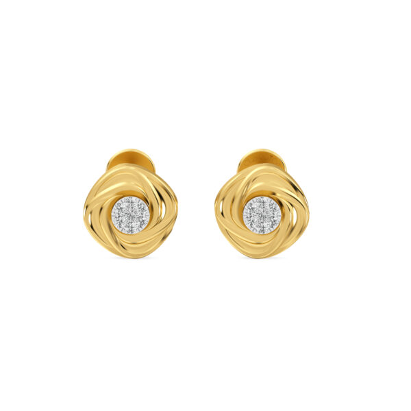Serene Spiral Solitaire Diamond Earrings