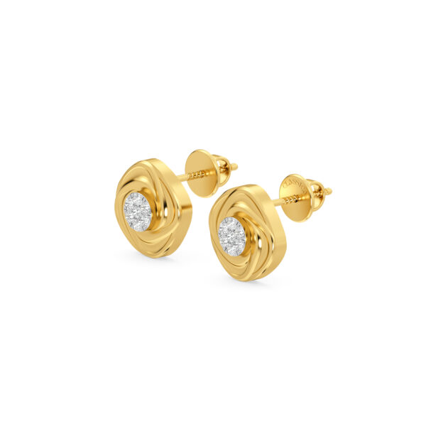 Serene Spiral Solitaire Diamond Earrings