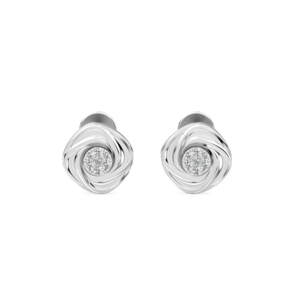 Serene Spiral Solitaire Diamond Earrings