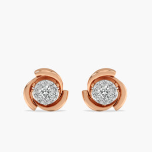 Graceful Swirl Diamond Studs Earrings