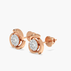 Graceful Swirl Diamond Studs Earrings