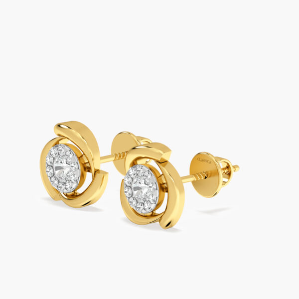 Graceful Swirl Diamond Studs Earrings