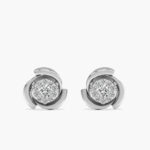 Graceful Swirl Diamond Studs Earrings