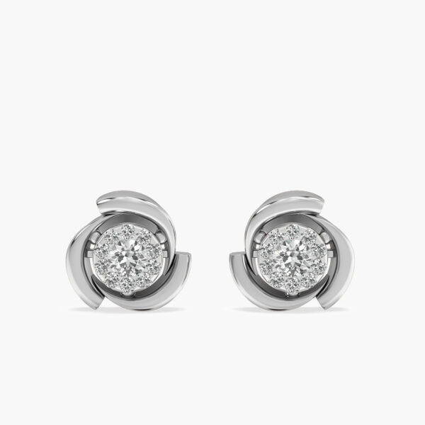Graceful Swirl Diamond Studs Earrings