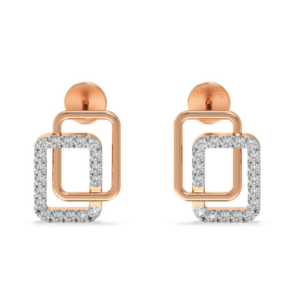 Interlocked Matrix Diamond Studs Earrings