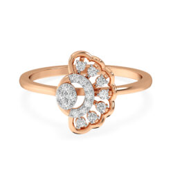 Half-Flower Motif Classic Diamond Ring
