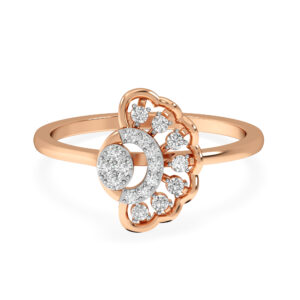Half-Flower Motif Classic Diamond Ring