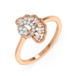 Half-Flower Motif Classic Diamond Ring