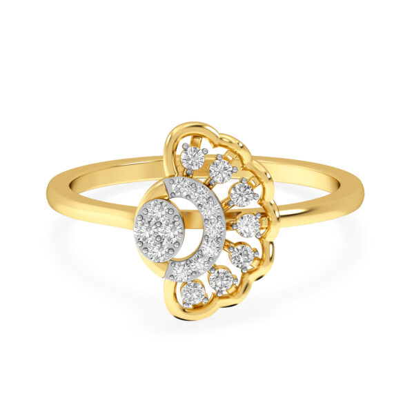 Half-Flower Motif Classic Diamond Ring