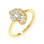 Half-Flower Motif Classic Diamond Ring