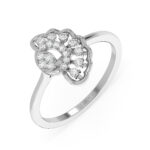 Half-Flower Motif Classic Diamond Ring