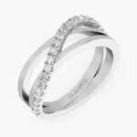 Dual Tone Crossover Diamond Ring.