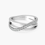 Dual Tone Crossover Diamond Ring.