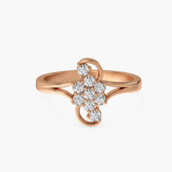 Swirl Frame Diamond Cluster Ring