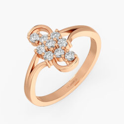 Swirl Frame Diamond Cluster Ring