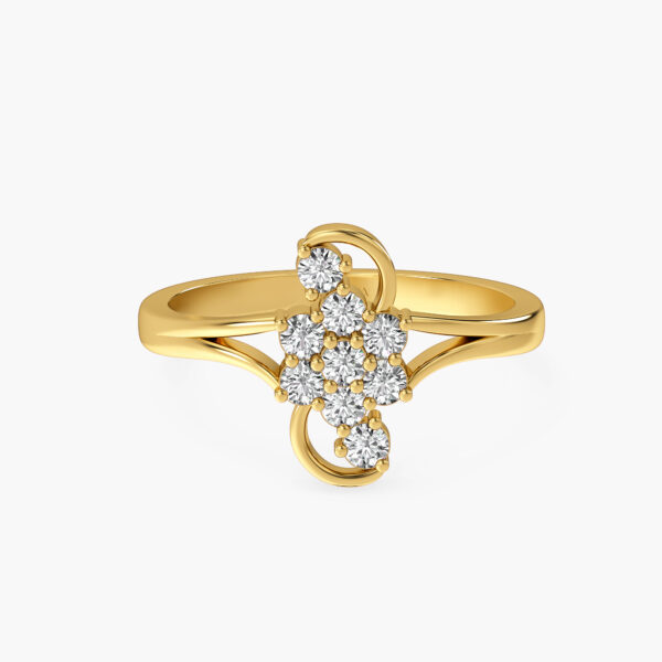 Swirl Frame Diamond Cluster Ring