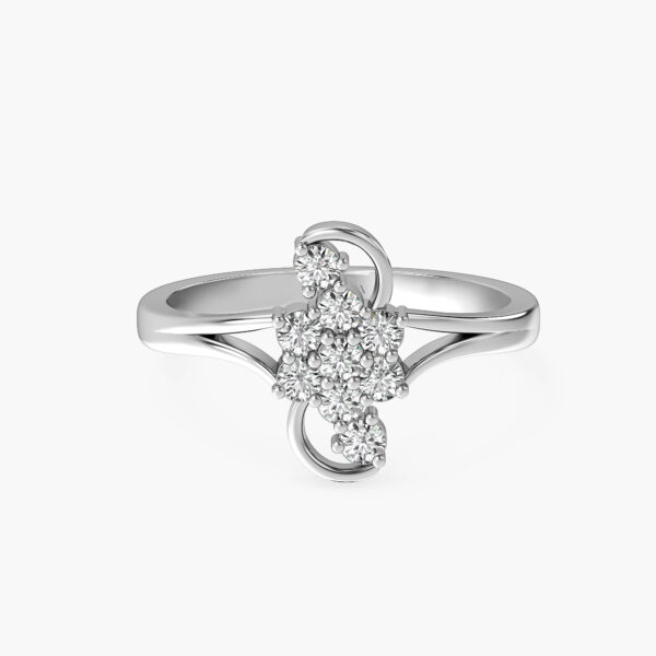 Swirl Frame Diamond Cluster Ring