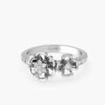 Twin floral diamond ring in rose Gold