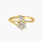 Elegant  rose gold floral diamond ring