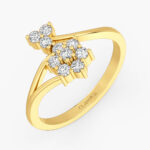Elegant  rose gold floral diamond ring