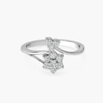 Elegant  rose gold floral diamond ring