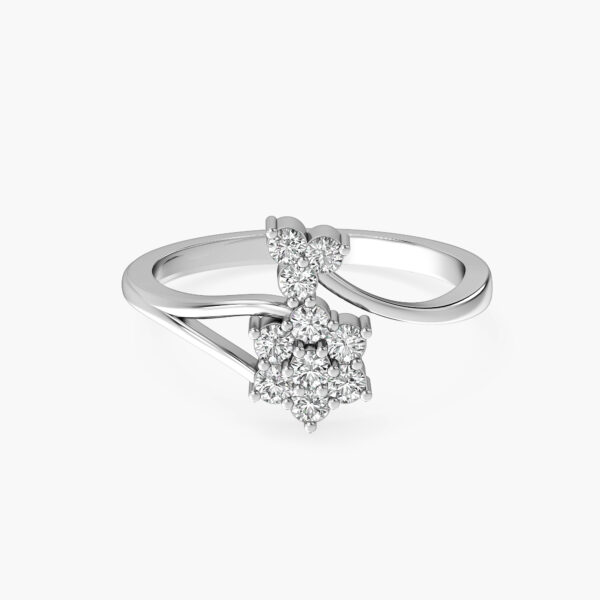 Elegant  rose gold floral diamond ring