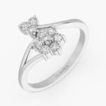 Elegant  rose gold floral diamond ring