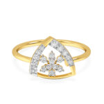Triangle Petal Flower Diamond Ring