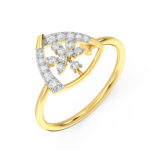 Triangle Petal Flower Diamond Ring