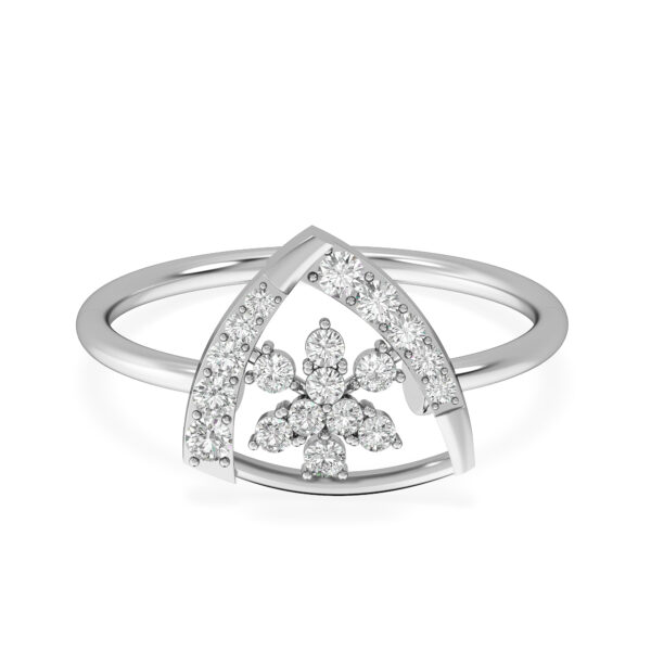 Triangle Petal Flower Diamond Ring
