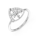 Triangle Petal Flower Diamond Ring